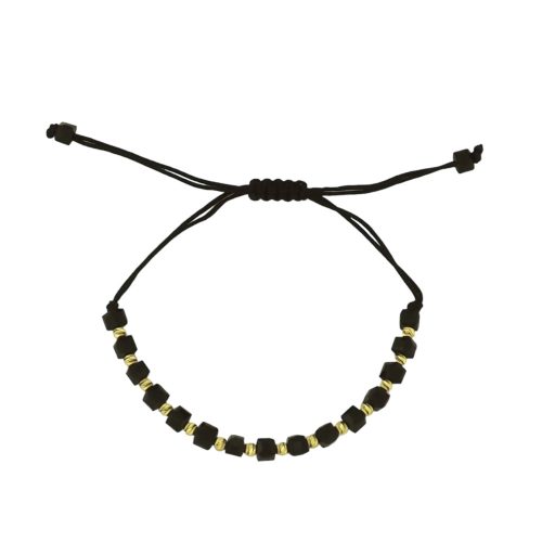 Náramok na hodinky zo 14k zlata s perlami, čierny