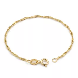 Náramok zo 14k zlata, Singapur, 19 cm