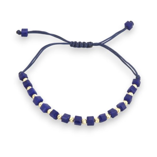 Náramok na hodinky zo 14k zlata s perlami, modrý