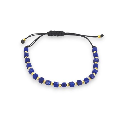 Náramok na hodinky zo 14k zlata s perlami, modrý