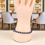 Náramok na hodinky zo 14k zlata s perlami, modrý