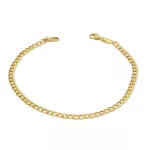 Náramok zo 14k zlata s klasickým vzorom, sploštená mušľa, 18 cm