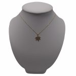 Zlatý náhrdelník 14k, zdobený kryštálmi, so vzorom javorových listov