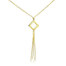   Zlatý náhrdelník so 14k štvorcovým príveskom a príveskom