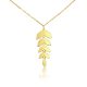 Zlatý náhrdelník 14k s príveskom z drevených listov