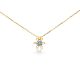 Zlatý náhrdelník 14k s kvetinovým príveskom zdobeným kryštálmi