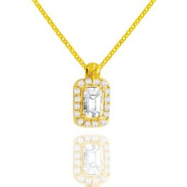   Náhrdelník zo 14 kt zlata s príveskom v trblietavých krištáľoch