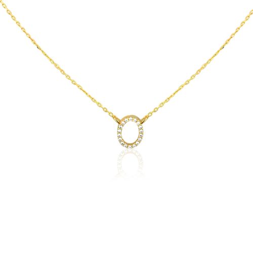 Náhrdelník zo 14k zlata s oválnym kryštálovým príveskom