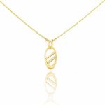 Náhrdelník zo 14k zlata s oválnym kryštálovým príveskom