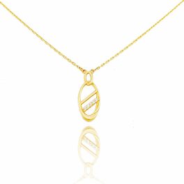   Náhrdelník zo 14k zlata s oválnym kryštálovým príveskom