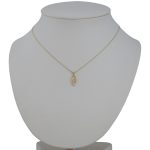 Náhrdelník zo 14k zlata s oválnym kryštálovým príveskom