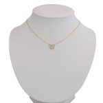 Náhrdelník zo 14k zlata, dvojfarebný, srdce v srdci s príveskom