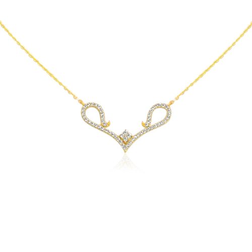 Náhrdelník zo 14 kt zlata s príveskom v trblietavých krištáľoch