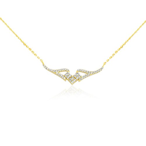 Náhrdelník zo 14 kt zlata s príveskom v trblietavých krištáľoch