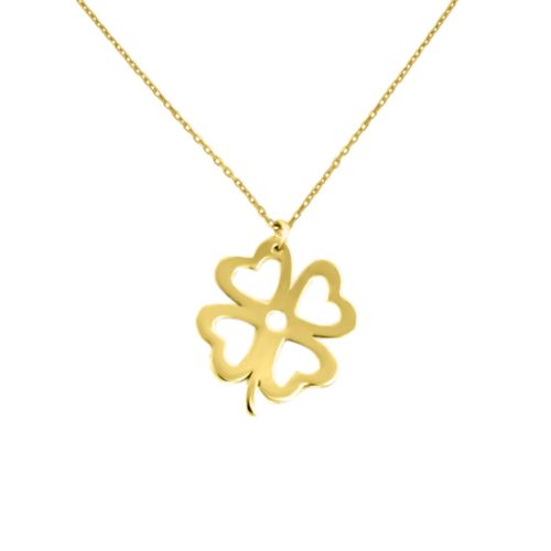 Náhrdelník zo 14k zlata s príveskom ďateliny