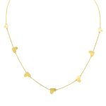 Náhrdelník zo 14k zlata so 7 príveskami srdiečok