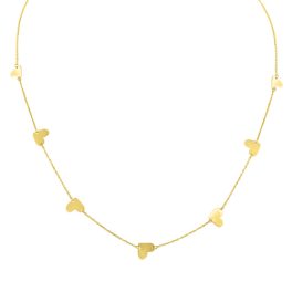 Náhrdelník zo 14k zlata so 7 príveskami srdiečok