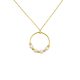 Náhrdelník zo 14k zlata s príveskom v tvare obrúčky a perlovým zdobením