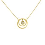 Náhrdelník zo 14k zlata s jedinečným príveskom v tvare obrúčky a krištáľom