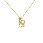 Náhrdelník zo 14k zlata s príveskom mačky