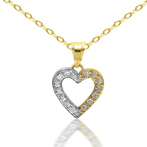 Prívesok zo 14k zlata v dvoch farbách, v tvare srdca