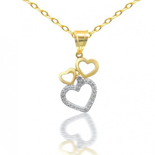 Prívesok 3 srdiečka zo 14k zlata