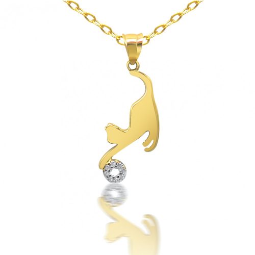 Prívesok mačky zo 14 karátového zlata