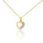 Prívesok srdiečko zo 14k zlata, zdobený krištáľom