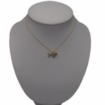 Zlatý prívesok 14k, jazvečík, s kryštálmi