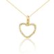 Prívesok zo 14k zlata, v tvare srdca, zdobený kryštálmi