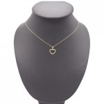 Prívesok zo 14k zlata, v tvare srdca, zdobený kryštálmi