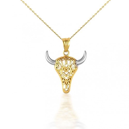 Prívesok zo 14k zlata, býčia hlava