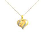 Prívesok zo 14 kt zlata, vypuklé srdce, s krížikmi