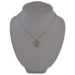 Prívesok zo 14k zlata, tri srdiečka, s krištáľom