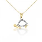 Prívesok zo 14k zlata, korytnačka, zdobený kryštálmi