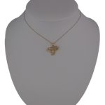 Prívesok zo 14k zlata, koník, s kryštálmi