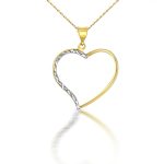 Prívesok zo 14k zlata v tvare veľkého srdca s kryštálom