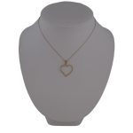 Prívesok zo 14k zlata v tvare veľkého srdca s kryštálom