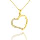 Prívesok srdiečko zo 14k zlata s krištáľovým zdobením