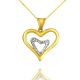 14k zlato bicolor srdce v prívesku srdce