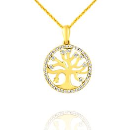 Prívesok zo 14k zlata s kryštálmi stromu života