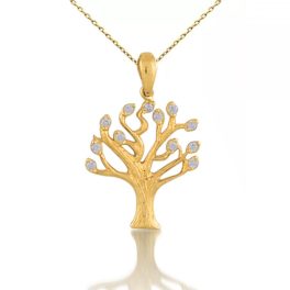 Prívesok strom života zo 14 kt zlata s kryštálmi