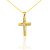 Prívesok zo 14k zlata s krížikom, vykladaním z bieleho zlata a motívom Ježiška