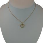 Prívesok zo 14k zlata, srdce, s kryštálom v strede