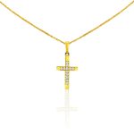Prívesok zo 14k zlata, zdobený krížikom