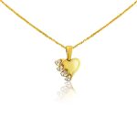 Prívesok zo 14k zlata, srdce, zdobený kryštálmi
