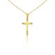 Prívesok zo 14k zlata, kríž, s krištáľovým zdobením na okrajoch