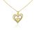Prívesok zo 14k zlata, dvojité srdce, zvnútra zdobené kryštálmi