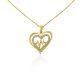 Prívesok zo 14k zlata, dvojité srdce, zvnútra zdobené kryštálmi