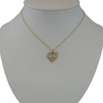 Prívesok zo 14k zlata, dvojité srdce, zvnútra zdobené kryštálmi